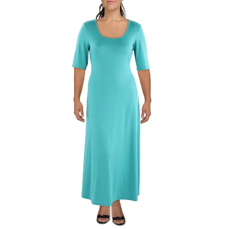 24seven Comfort Apparel Womens Plus Scoop Neck Comfy Maxi Dress Fashionable Maxi Dress with Fringe 24seven Comfort Apparel Womens Plus Scoop Neck Comfy Maxi Dress Fashionable Maxi Dress with Fringe
