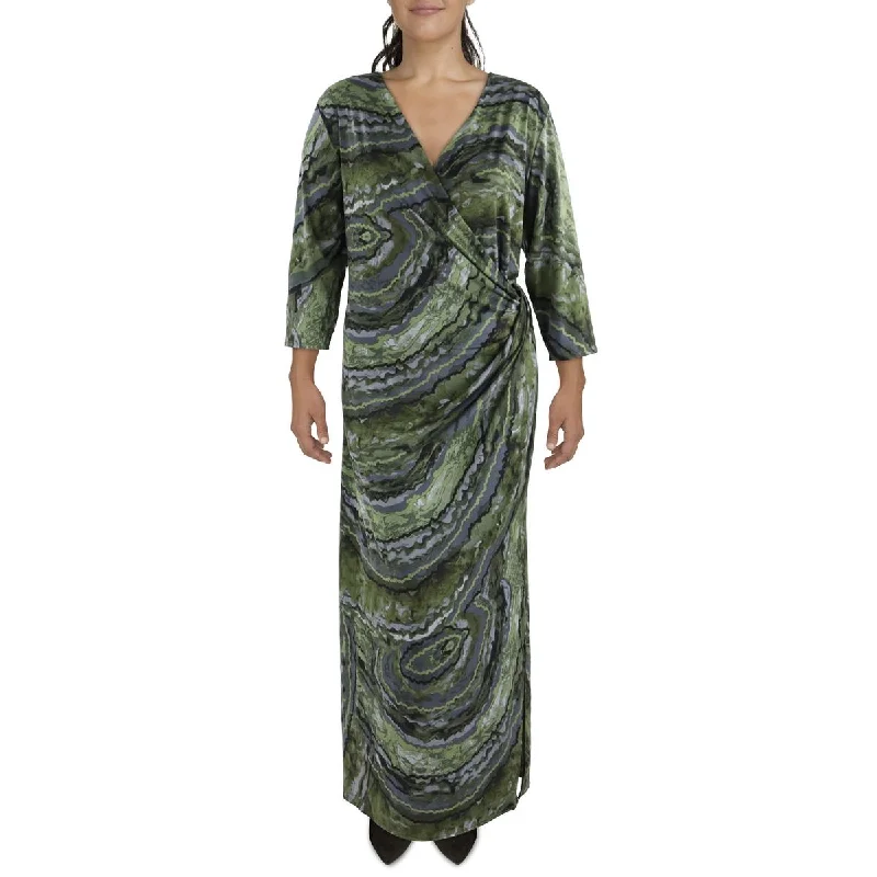 24seven Comfort Apparel Womens Plus Surplice Long Maxi Dress Chic Boho Print Maxi Dress 24seven Comfort Apparel Womens Plus Surplice Long Maxi Dress Chic Boho Print Maxi Dress