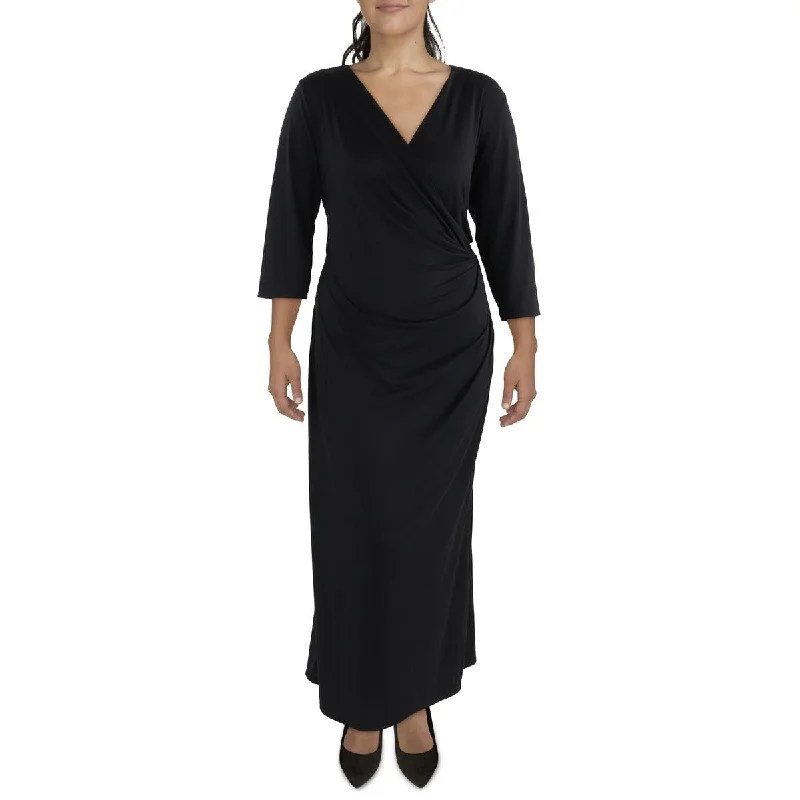 24seven Comfort Apparel Womens Plus Surplice Long Maxi Dress Trendy A-Line Maxi Dress 24seven Comfort Apparel Womens Plus Surplice Long Maxi Dress Trendy A-Line Maxi Dress