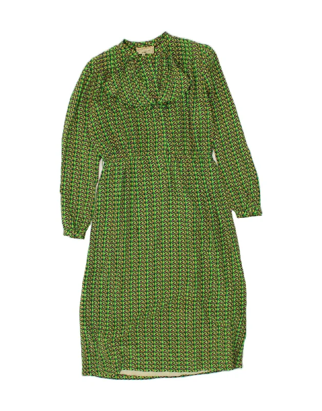 ANDRE LAUG Womens Long Sleeve Maxi Dress IT 46 Large Green Geometric Cozy Cold-Shoulder Maxi Dress ANDRE LAUG Womens Long Sleeve Maxi Dress IT 46 Large Green Geometric Cozy Cold-Shoulder Maxi Dress