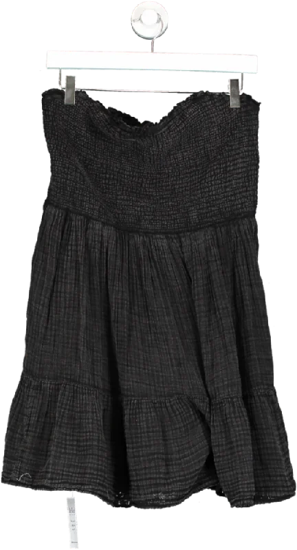 Anthropologie Black The Marisol Smocked Mini Dress UK  L Fashionable Lace Mini Dress