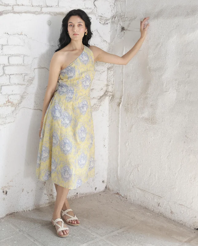Rareism Women Bermera Multi Cotton Fabric Sleeveless Zip Closure One Shoulder One Shoulder Fit And Flare Ornamental Print Midi Dress Cozy Spaghetti Strap Midi Dress Rareism Women Bermera Multi Cotton Fabric Sleeveless Zip Closure One Shoulder One Shoulder Fit And Flare Ornamental Print Midi Dress Cozy Spaghetti Strap Midi Dress