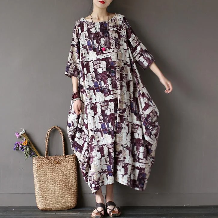 Brown Geometric Prints Linen Dresses Plus Size Vintage Long Sleeve Lantern Maxi Dress Elegant Lace Maxi Dress Brown Geometric Prints Linen Dresses Plus Size Vintage Long Sleeve Lantern Maxi Dress Elegant Lace Maxi Dress