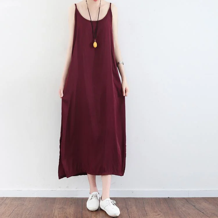 burgundy cotton dresses oversize casual sundress sleeveless maxi dress Trendy Maxi Dress with Lace burgundy cotton dresses oversize casual sundress sleeveless maxi dress Trendy Maxi Dress with Lace
