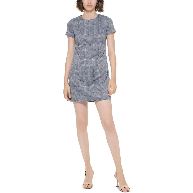 Calvin Klein Womens Petites Ponte Short Mini Dress Stylish Sweetheart Mini Dress