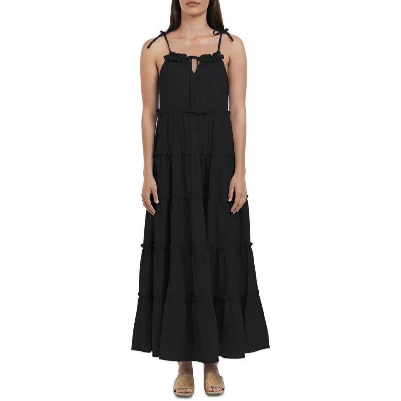 Charlie Holiday Senorita Women's Chiffon Ruffle Trim Semi-Sheer Maxi Dress Comfortable Satin Maxi Dress Charlie Holiday Senorita Women's Chiffon Ruffle Trim Semi-Sheer Maxi Dress Comfortable Satin Maxi Dress