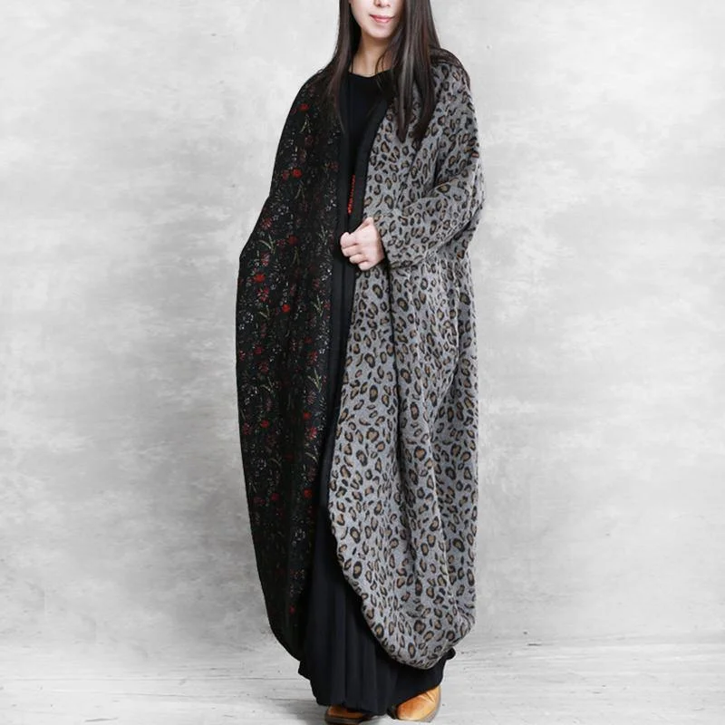 Chic Patchwork Wool Clothes For Women Pattern Gray Maxi Dress Fall Stylish Long Sleeve Maxi Dress Chic Patchwork Wool Clothes For Women Pattern Gray Maxi Dress Fall Stylish Long Sleeve Maxi Dress