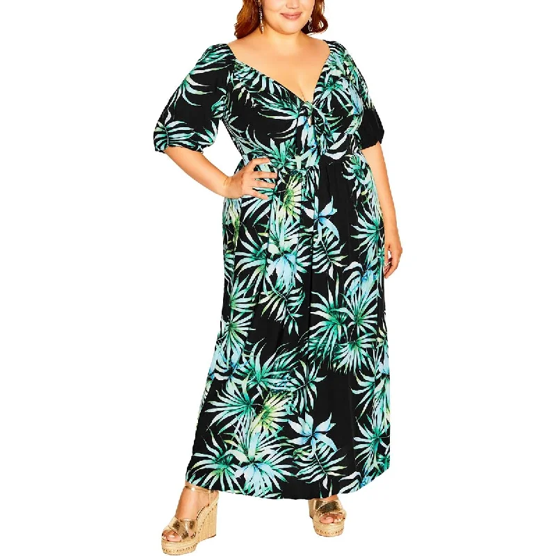 City Chic Womens Plus Front Tie Full Length Maxi Dress Comfortable Casual Maxi Dress City Chic Womens Plus Front Tie Full Length Maxi Dress Comfortable Casual Maxi Dress