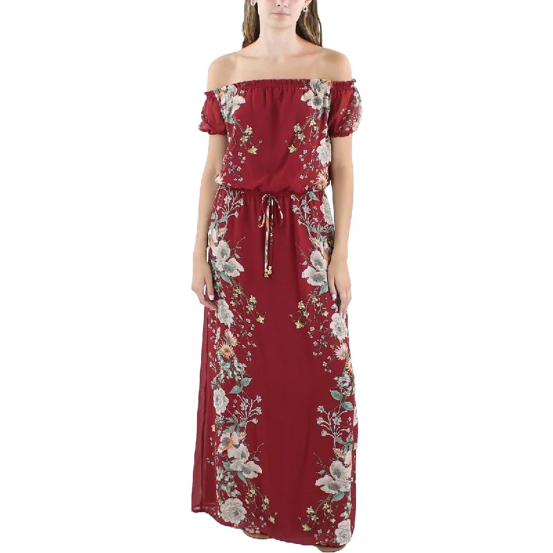City Studios Womens Juniors Chiffon Floral Print Maxi Dress Casual Maxi Dress with Pockets City Studios Womens Juniors Chiffon Floral Print Maxi Dress Casual Maxi Dress with Pockets