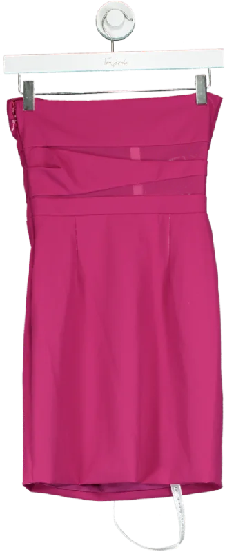 Club L Magenta Indie Dark Pink Bodycon Bandeau Mini Dress With Cut-Outs UK 6 Casual Mini Dress with Pockets