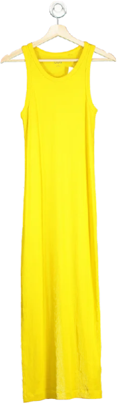 COS Yellow Ribbed Maxi Dress UK S Elegant Pleated Maxi Dress