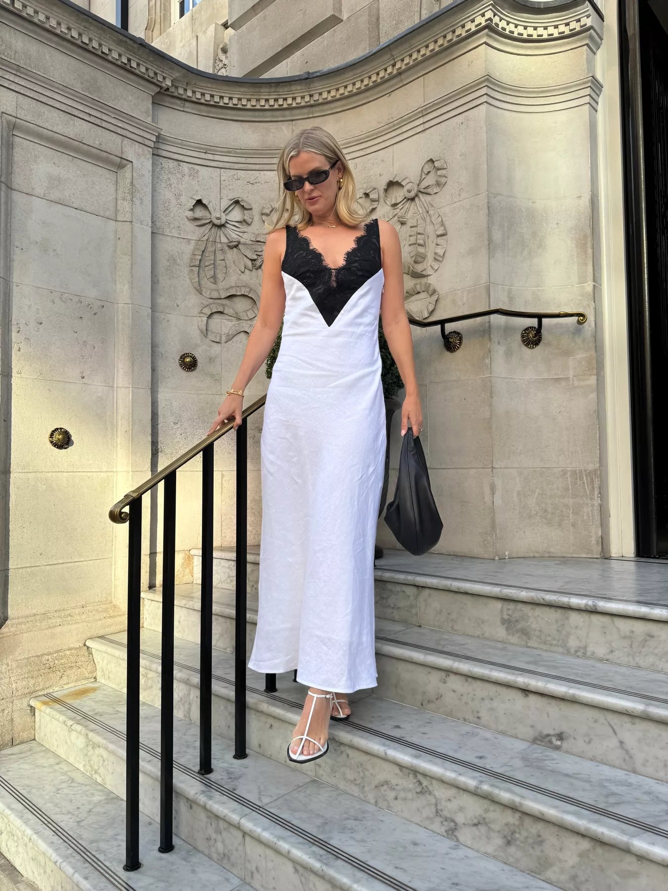 DISSH White and Black Hazel Lace & Linen Maxi Dress UK 10 Trendy Maxi Dress with Lace DISSH White and Black Hazel Lace & Linen Maxi Dress UK 10 Trendy Maxi Dress with Lace
