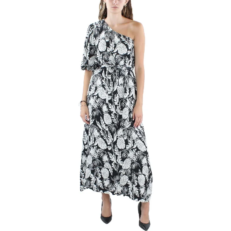 Elie Tahari Womens Pineapple Linen Blend One Shoulder Maxi Dress Fashionable Off-Shoulder Maxi Dress Elie Tahari Womens Pineapple Linen Blend One Shoulder Maxi Dress Fashionable Off-Shoulder Maxi Dress
