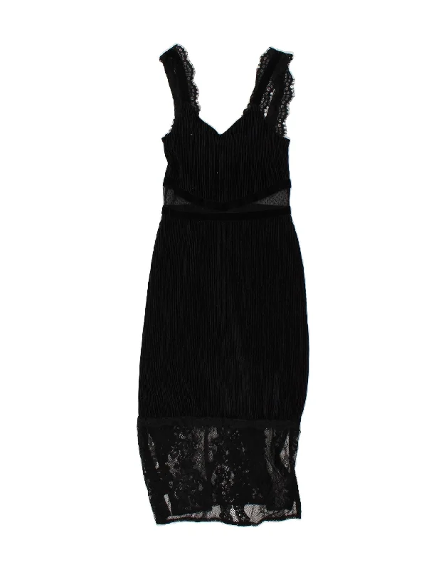 FRENCH CONNECTION Womens Sleeveless Maxi Dress UK 8 Small Black Polyester Cozy Ruffle Sleeve Maxi Dress FRENCH CONNECTION Womens Sleeveless Maxi Dress UK 8 Small Black Polyester Cozy Ruffle Sleeve Maxi Dress