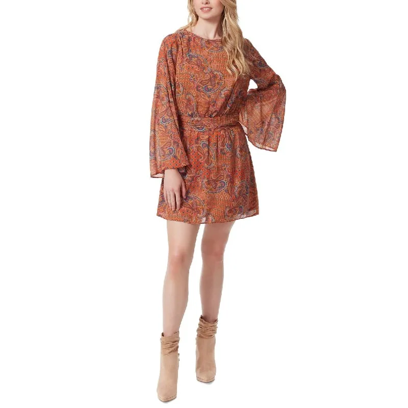 Jessica Simpson Womens Paisley Short Mini Dress Comfortable Fit-and-Flare Mini Dress