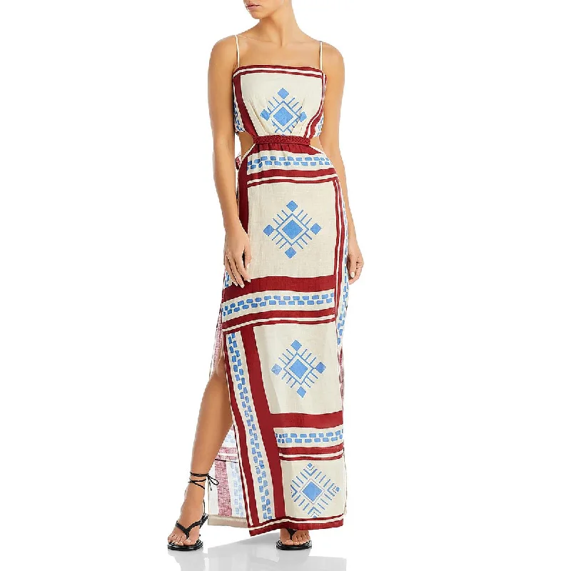 Johanna Ortiz Womens Kay Pacha Cut-Out Long Maxi Dress Fashionable Halter Neck Maxi Dress Johanna Ortiz Womens Kay Pacha Cut-Out Long Maxi Dress Fashionable Halter Neck Maxi Dress