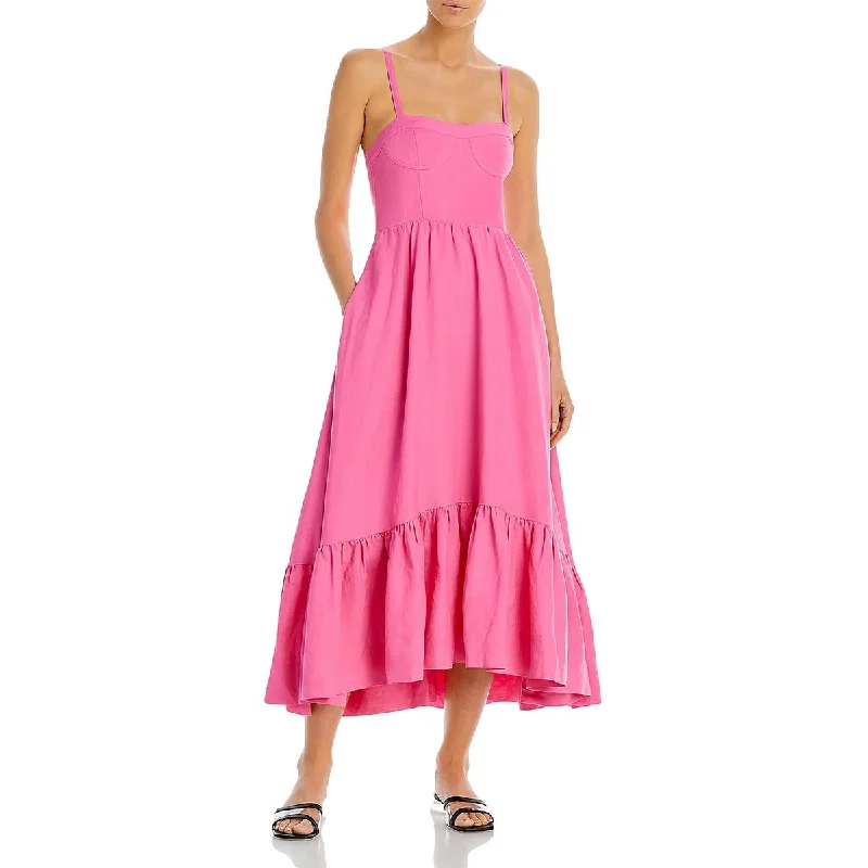 Jonathan Simkhai Womens Kitzia Linen Blend Sleeveless Maxi Dress Comfortable Pleated Maxi Dress Jonathan Simkhai Womens Kitzia Linen Blend Sleeveless Maxi Dress Comfortable Pleated Maxi Dress