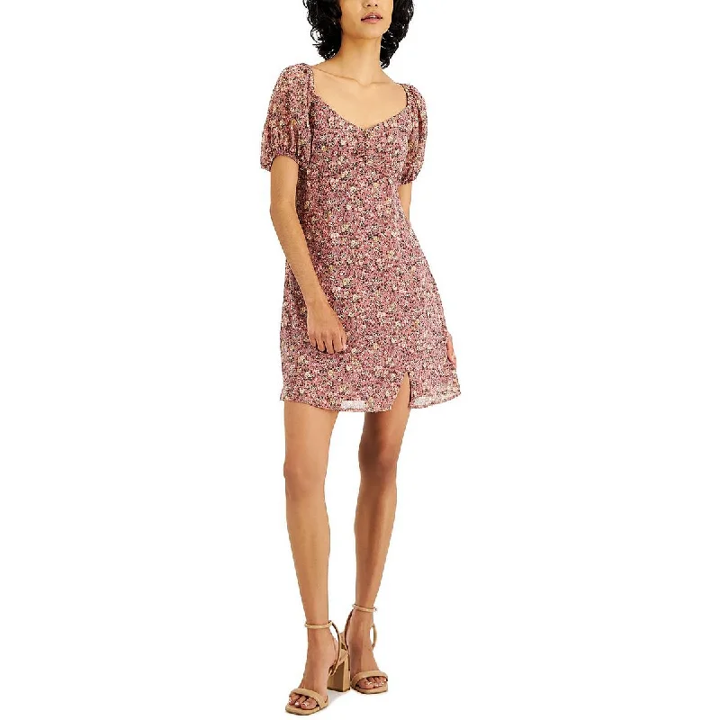 Kit & Sky Womens Juniors Floral Short Mini Dress Elegant Tulle Mini Dress