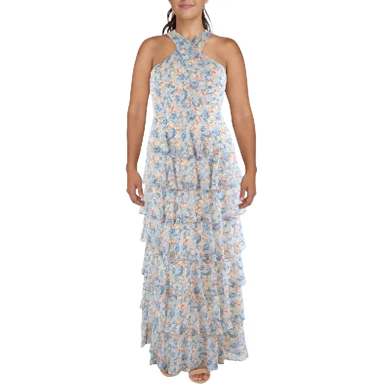 Lauren Ralph Lauren Womens Tiered Criss-Cross Front Maxi Dress Chic Summer Floral Maxi Dress Lauren Ralph Lauren Womens Tiered Criss-Cross Front Maxi Dress Chic Summer Floral Maxi Dress