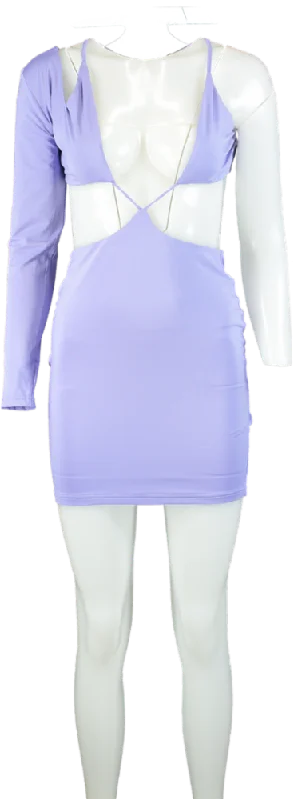 Mars The Label Lilac Cut-Out Bodycon Mini Dress UK 12 Comfortable Casual Mini Dress