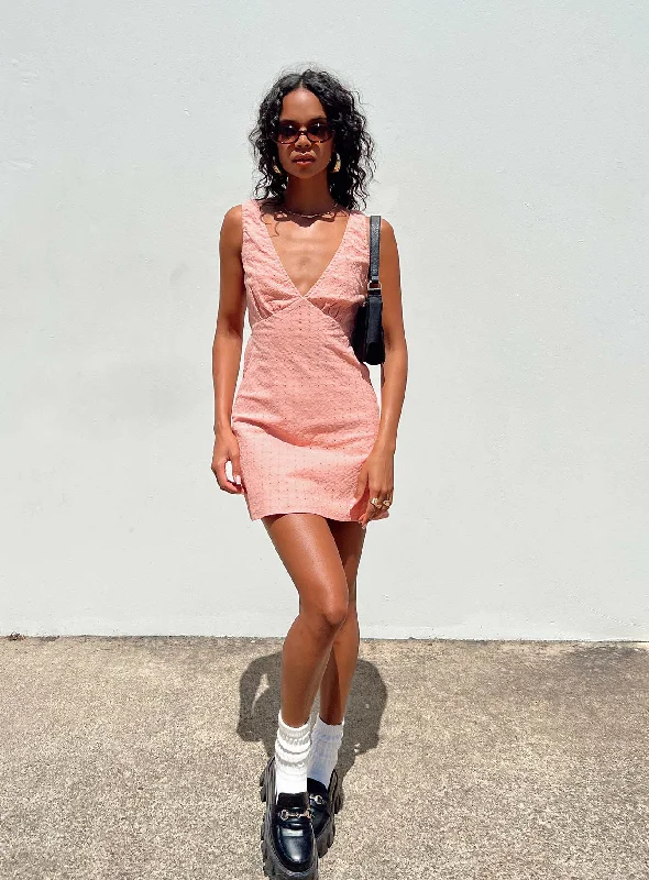 Nellie Mini Dress Rust Fashionable Button-Front Mini Dress