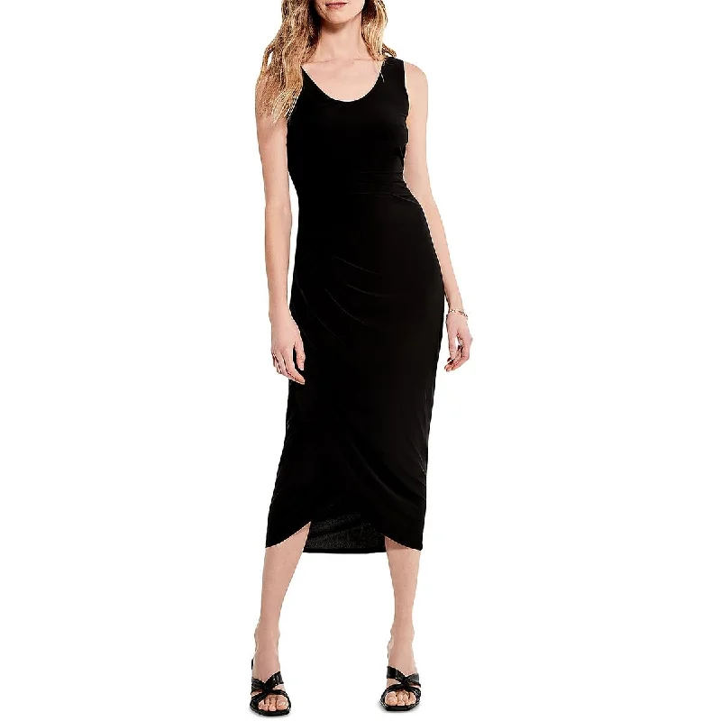 Nic + Zoe Womens Runched Long Maxi Dress Elegant Lace-Up Maxi Dress