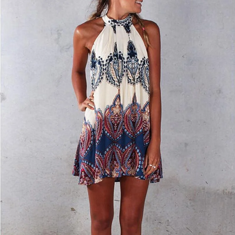 FashionSierra - Women Strappy Dress Bohemian Sleeveless Loose Straight Printing Ladies Mini Dresses Summer Sundress Vacation Clothes Comfortable Wrap Mini Dress FashionSierra - Women Strappy Dress Bohemian Sleeveless Loose Straight Printing Ladies Mini Dresses Summer Sundress Vacation Clothes Comfortable Wrap Mini Dress
