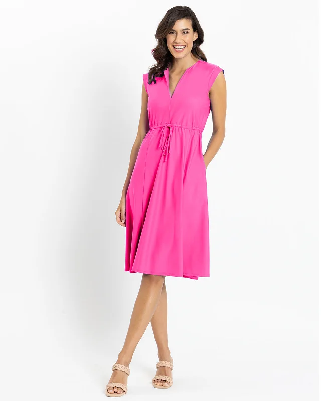 Jude Connally Tess Midi Dress - Spring Pink Fashionable High-Neck Midi Dress