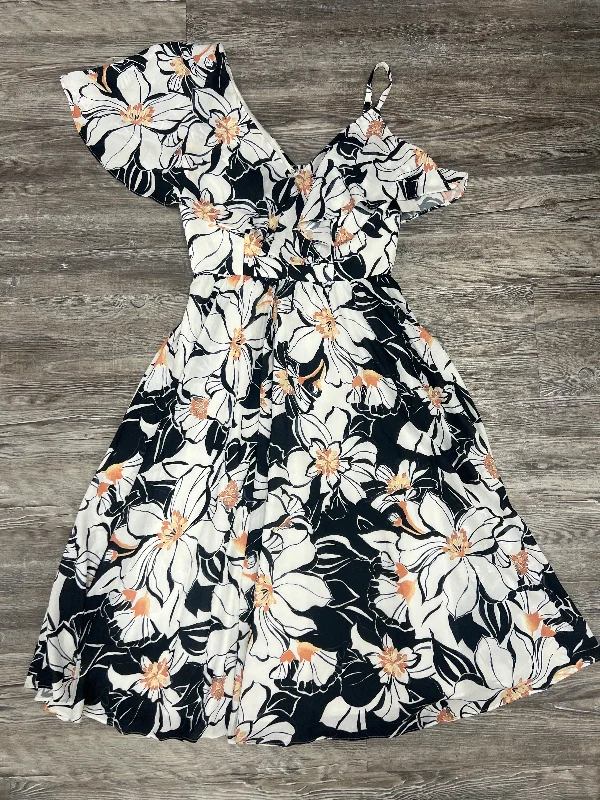 Floral Print Dress Casual Maxi Dress The Population, Size S Cozy Knitted Maxi Dress