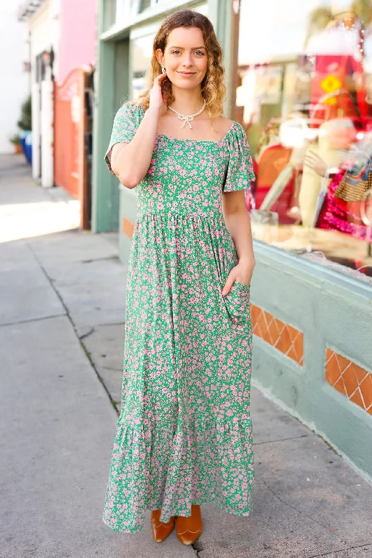 Ditzy Floral Fit & Flare Maxi Dress Cozy Longline Maxi Dress