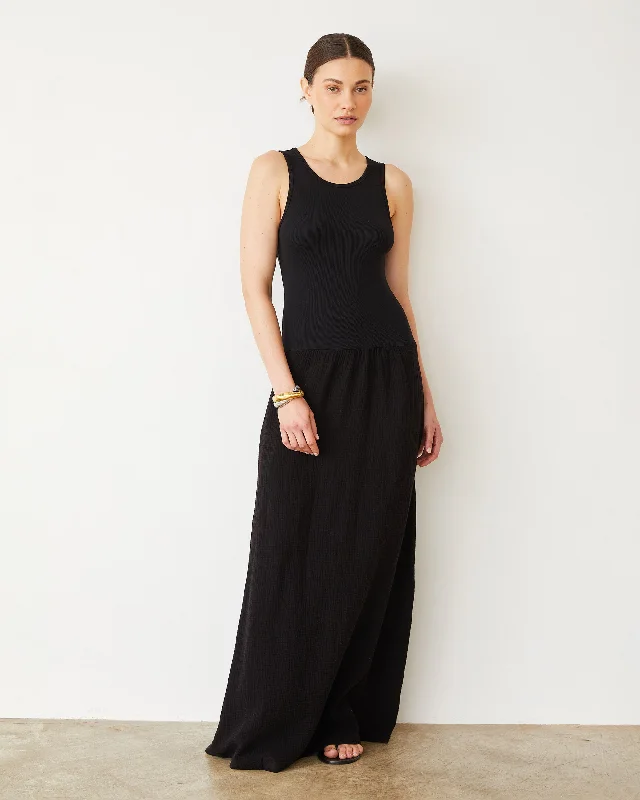 Mix Media Tank Maxi Dress Cozy Wrap Maxi Dress