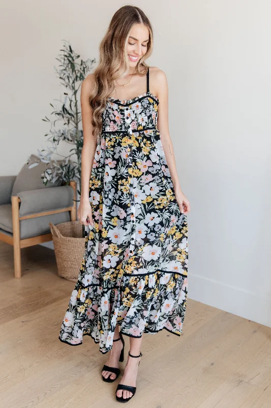 Ashleigh Floral Maxi Dress Fashionable High-Low Maxi Dress