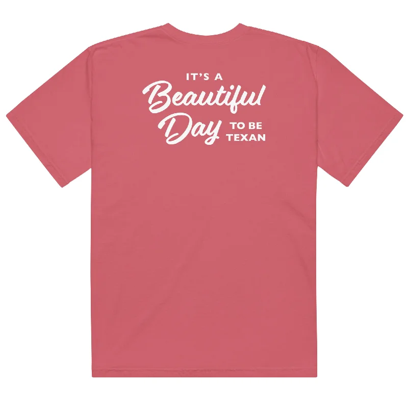 Beautiful Day to Be Texan Comfort Color T-shirt Notch Collar Peter Pan Collar Cowl Neck Beautiful Day to Be Texan Comfort Color T-shirt Notch Collar Peter Pan Collar Cowl Neck