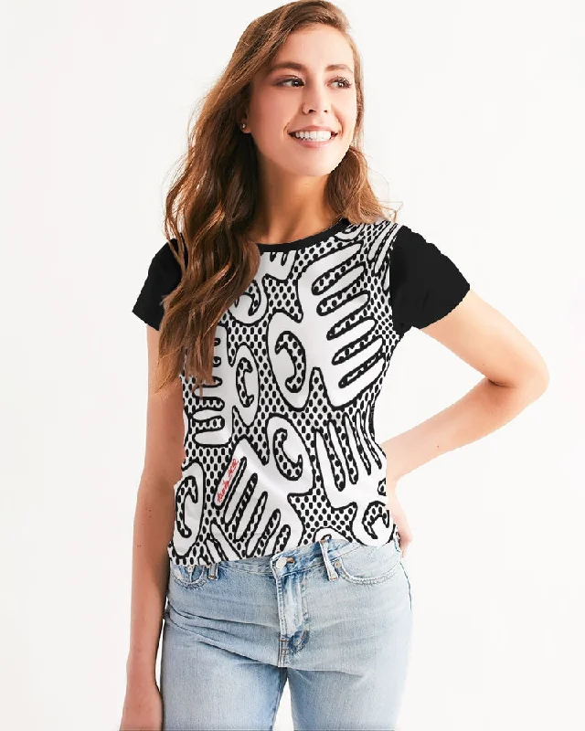 BLACK BEAUTY Women's Graphic Tee Seamless Knitted Crochet