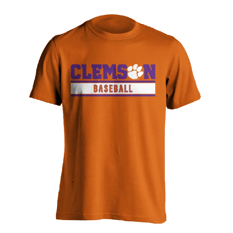 Clemson Baseball Tee | MRK Exclusive - Orange Collared Crew Neck Turtle Neck