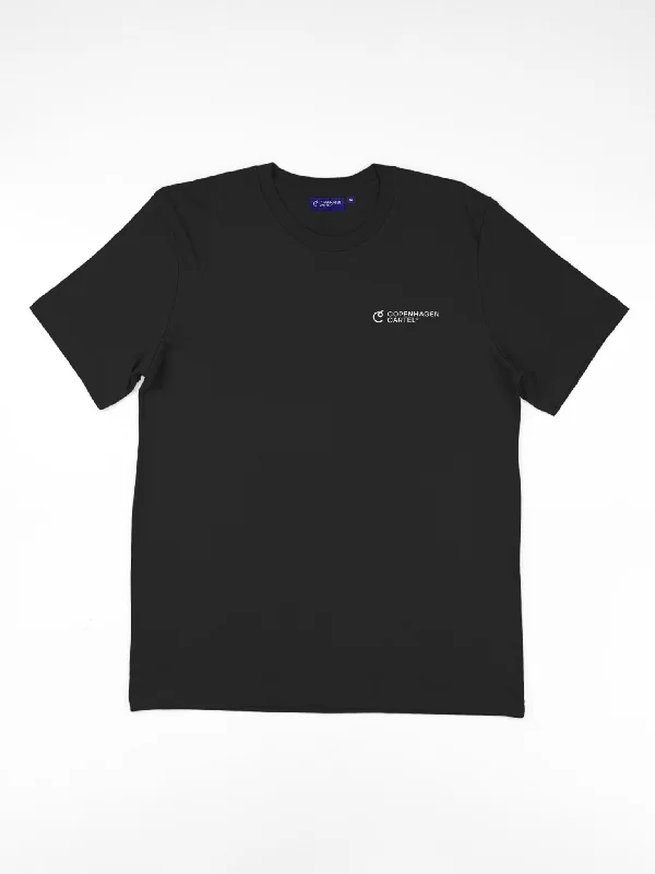 Organic Cotton Unisex Logo T-Shirt Nero Chenille Blend Fleece Blend Nylon Blend