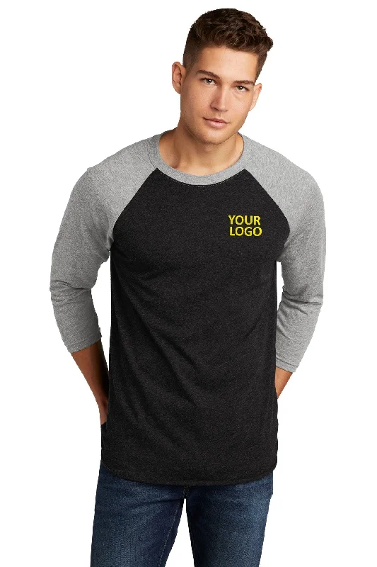 Next Level 3/4-Sleeve Custom Raglan Tee's, Pr Heather/ Vin Black Wool Fabric Cashmere Fabric Tweed Fabric