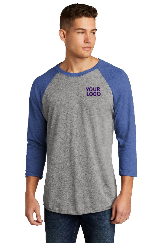 Next Level 3/4-Sleeve Custom Raglan Tee's, Vintage Royal/ Pure Heather Mesh Canvas Denim Next Level 3/4-Sleeve Custom Raglan Tee's, Vintage Royal/ Pure Heather Mesh Canvas Denim