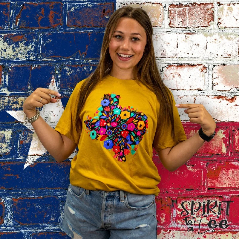 Texas Flowers on Heather Mustard Bella+Canvas Soft Tee Terry Blend Velvet Blend Canvas Blend Texas Flowers on Heather Mustard Bella+Canvas Soft Tee Terry Blend Velvet Blend Canvas Blend