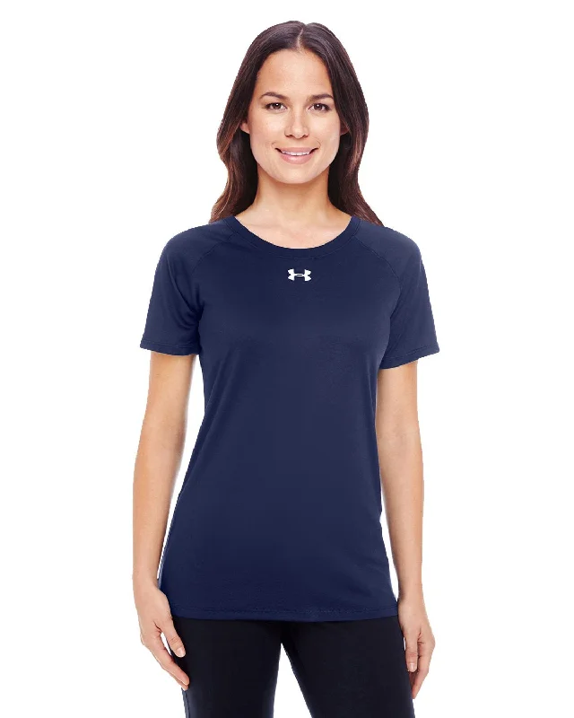 Under Armour Ladies Locker T-Shirt Midn Navy 1268481 Cotton Fabric Linen Fabric Terry Fabric Under Armour Ladies Locker T-Shirt Midn Navy 1268481 Cotton Fabric Linen Fabric Terry Fabric