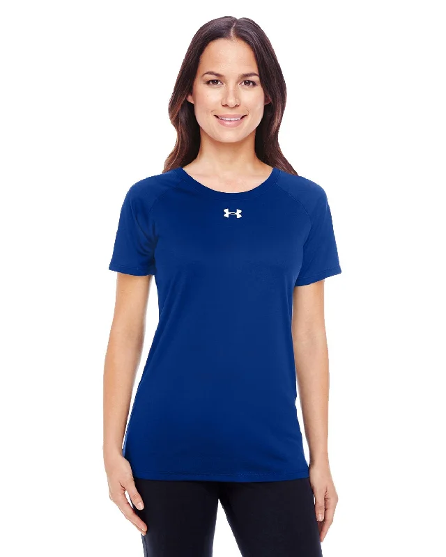 Under Armour Ladies Locker T-Shirt Royal 1268481 Knit Fabric Woven Fabric Fleece Fabric Under Armour Ladies Locker T-Shirt Royal 1268481 Knit Fabric Woven Fabric Fleece Fabric