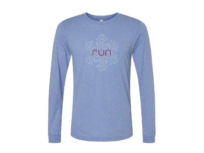 Unisex Run Snowflake Graphic Long Sleeve Tee - BELLA-RUNSNOWFLAKE Front Pockets Side Pockets Patch Pockets Unisex Run Snowflake Graphic Long Sleeve Tee - BELLA-RUNSNOWFLAKE Front Pockets Side Pockets Patch Pockets