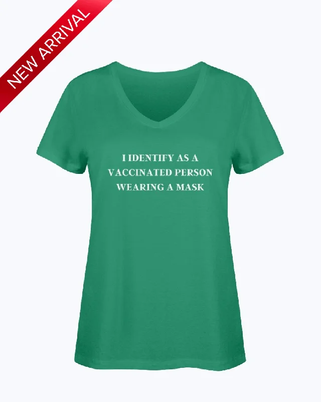 T-Shirt Women's HD V Neck My Identity 2 Fashionable Trendy Casual