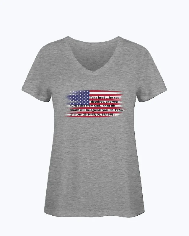 T-Shirt Women's HD V Neck America Handmade Hand-knitted Hand-woven