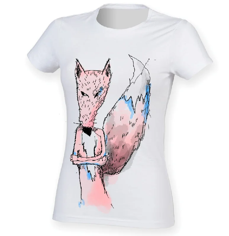 Annoyed fox women t-shirt Fleece Nylon Spandex