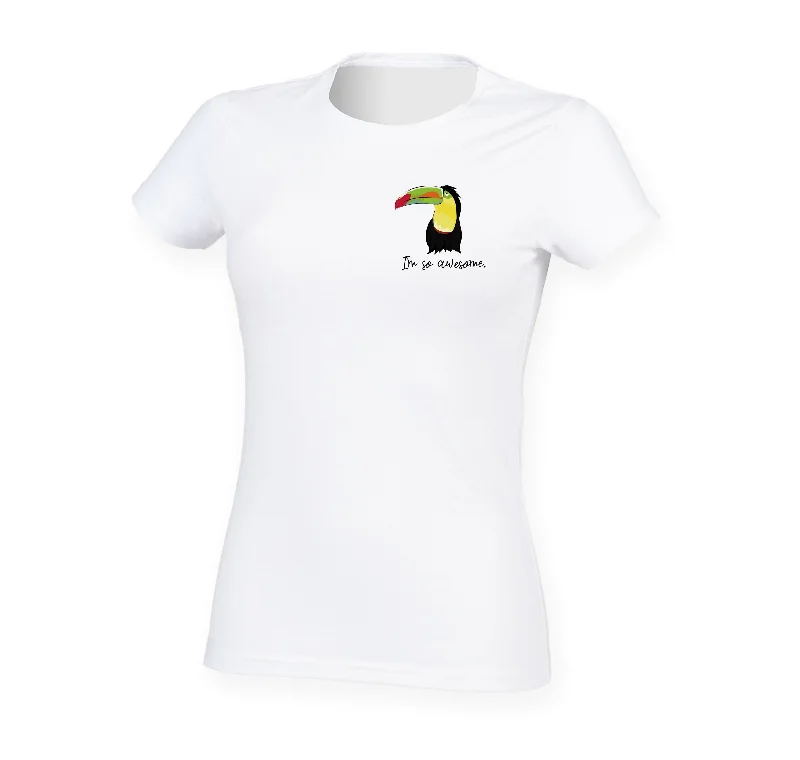 Awesome toucan women t-shirt Mesh Blend Leather Blend Suede Blend