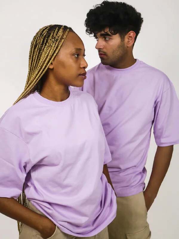 Lavender Mauve Oversized 100% Cotton Solid Unisex T-Shirt Jersey Fabric Tulle Fabric Batik Fabric