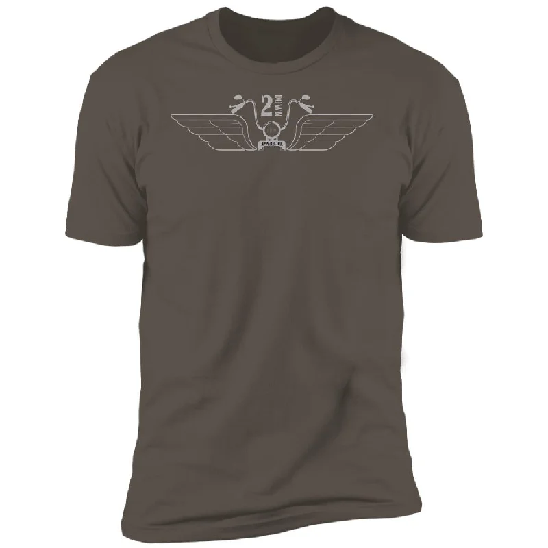 Exhaust Pipe Wings Premium Short Sleeve T-Shirt Embroidered Appliqued Beaded