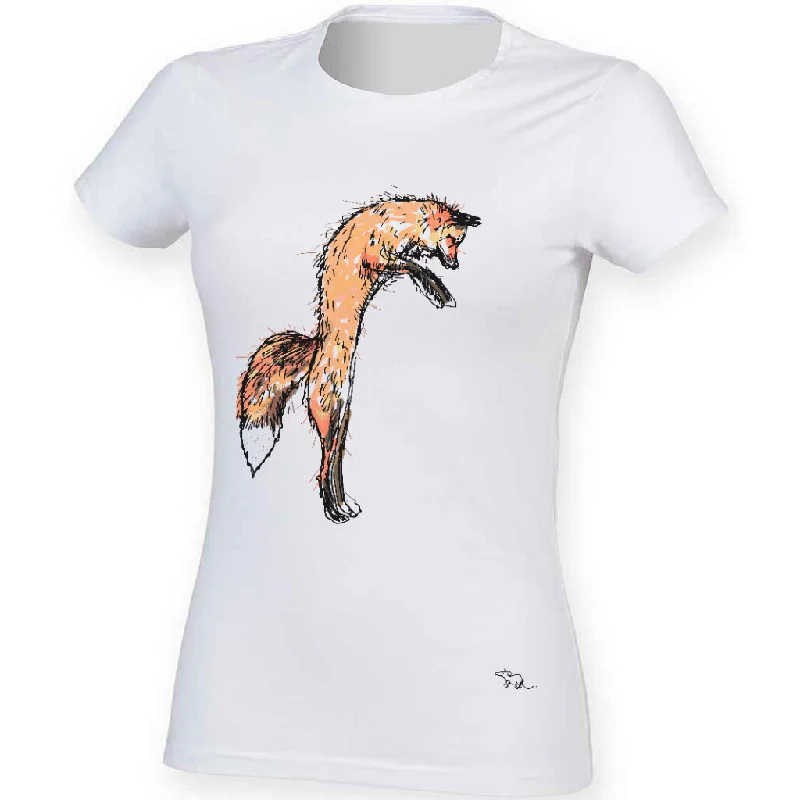 Fox and Mouse women t-shirt Hooded Caped Shawl Collar