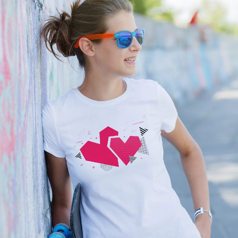 Hearts Tee Collared T-Shirt Boat Neck A-Line